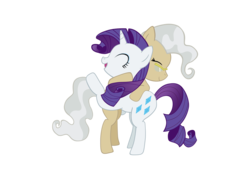 Size: 2362x1772 | Tagged: dead source, safe, artist:spaerk, mayor mare, rarity, earth pony, pony, unicorn, g4, duo, duo female, female, glasses, hug, mare, simple background, transparent background