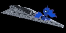 Size: 1400x700 | Tagged: safe, princess luna, g4, assertor-class star dreadnought, pony & spaceship, star wars