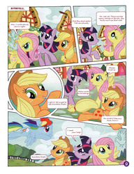 Size: 1021x1330 | Tagged: safe, applejack, fluttershy, rainbow dash, spike, twilight sparkle, bird, g4, german comic, official, comic, official content, the great search, translation, twilight is a lion