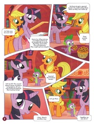 Size: 758x1000 | Tagged: safe, applejack, spike, twilight sparkle, g4, german comic, official, cereal, comic, everfree forest, muffin, no way too far, official content, translation, twilight is a lion