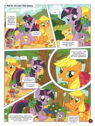 Size: 755x1000 | Tagged: safe, applejack, spike, twilight sparkle, unicorn, g4, german comic, official, comic, everfree forest, german my little pony comic, no way too far, official content, translation, twilight is a lion, unicorn twilight