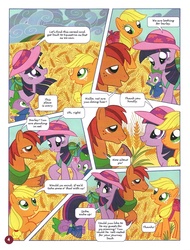 Size: 758x1000 | Tagged: safe, applejack, spike, twilight sparkle, unicorn, g4, german comic, official, barley, cereal, cloak, clothes, comic, no way too far, official content, translation, twilight is a lion, unicorn twilight