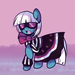 Size: 800x800 | Tagged: safe, artist:pekou, photo finish, earth pony, pony, g4, clothes, female, glasses, raised hoof, solo