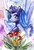 Size: 756x1110 | Tagged: safe, artist:lexx2dot0, princess luna, alicorn, pony, g4, blushing, female, flower, looking at you, mare, s1 luna, solo, spread wings, traditional art, wings