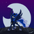 Size: 1920x1920 | Tagged: safe, artist:sakaerion, princess luna, pony, g4, female, moon, night, shadow, solo, stars