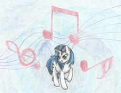 Size: 2544x1957 | Tagged: safe, artist:sakaerion, dj pon-3, vinyl scratch, pony, g4, female, solo, traditional art