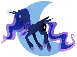 Size: 727x544 | Tagged: safe, artist:kilo, princess luna, alicorn, pony, g4, eyes closed, female, moon, solo