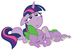 Size: 900x635 | Tagged: safe, artist:ironfruit, spike, twilight sparkle, g4, simple background, transparent background, vector