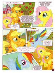 Size: 753x1000 | Tagged: safe, applejack, fluttershy, princess celestia, rainbow dash, g4, german comic, official, a big decision, comic, german my little pony comic, my little pony comic, official content, stock vector, sweet apple acres