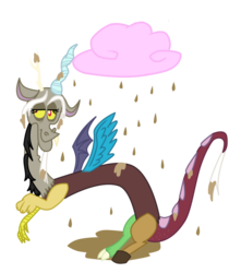 Size: 758x902 | Tagged: dead source, safe, artist:yorterry, discord, draconequus, g4, chocolate rain, male, simple background, solo, transparent background, wet mane