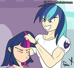 Size: 1358x1232 | Tagged: safe, artist:frankaraya, shining armor, twilight sparkle, human, g4, duo, female, humanized, male