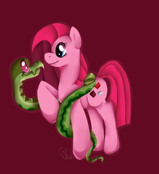 Size: 596x653 | Tagged: safe, artist:frankier77, pinkie pie, snake, ask pinkamena diane pie, g4, ask, female, pinkamena diane pie, solo, tumblr