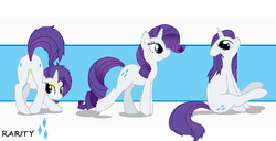Size: 3800x1944 | Tagged: safe, artist:sotoco, rarity, pony, unicorn, g4, butt, butt scootin', female, looking at you, looking back, looking back at you, mare, plot, rearity, solo
