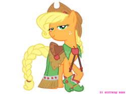 Size: 2000x1500 | Tagged: safe, artist:nightmaremoons, applejack, earth pony, pony, g4, alternate hairstyle, braided tail, clothes, crossed hooves, dress, female, gala dress, simple background, solo, transparent background