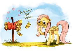 Size: 754x532 | Tagged: safe, edit, fluttershy, g4, dolan, flutehsy, heart, mail, mailbox