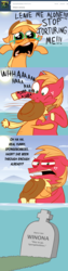 Size: 615x2456 | Tagged: safe, artist:hotdiggedydemon, applejack, big macintosh, earth pony, pony, ask jappleack, g4, comic, jappleack, male, spongebobbies, stallion