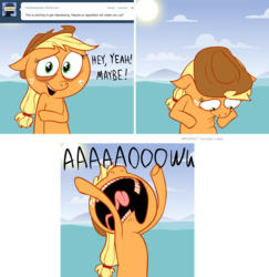 Size: 1236x1272 | Tagged: safe, artist:hotdiggedydemon, applejack, earth pony, pony, ask jappleack, g4, comic, female, jappleack, solo