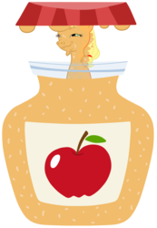 Size: 1391x2009 | Tagged: safe, artist:happbee, applejack, earth pony, pony, g4, apple jam, female, jar, solo