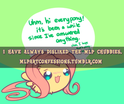 Size: 500x422 | Tagged: safe, fluttershy, g4, chubbie, pony confession