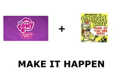 Size: 1337x796 | Tagged: safe, g4, exploitable meme, make it happen, meta, my little pony logo, popsicle pete, seanbaby