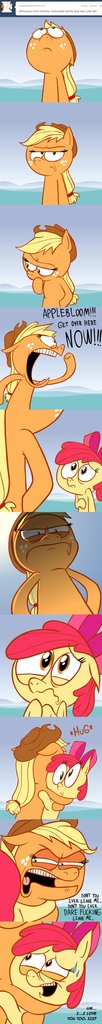 Safe Artist Hotdiggedydemon Apple Bloom Applejack Earth