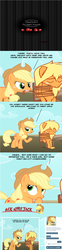 Size: 750x3024 | Tagged: safe, artist:hotdiggedydemon, applejack, earth pony, pony, ask jappleack, g4, comic, dialogue, female, jappleack, mare