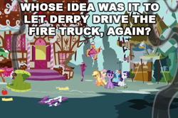 Size: 531x353 | Tagged: safe, edit, edited screencap, screencap, applejack, fluttershy, rainbow dash, rarity, twilight sparkle, g4, my little pony: friendship is magic, swarm of the century, image macro