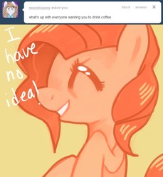 Size: 641x700 | Tagged: dead source, safe, artist:dhui, pinkie pie, ask tired pie, g4, tumblr
