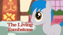 Size: 1277x719 | Tagged: safe, oc, oc only, oc:the living tombstone, blank flank, colt, male