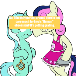 Size: 1000x1000 | Tagged: safe, bon bon, lyra heartstrings, sweetie drops, g4, pony confession