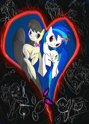 Size: 873x1211 | Tagged: safe, artist:juanrock, dj pon-3, octavia melody, vinyl scratch, g4