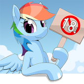 Size: 170x170 | Tagged: safe, artist:oze, rainbow dash, g4, icon, not until your that age, sign