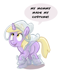 Size: 632x750 | Tagged: safe, artist:spainfischer, dinky hooves, pony, unicorn, g4, clothes, costume, female, filly, foal, horn, simple background, solo, transparent background