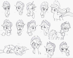 Size: 2120x1700 | Tagged: safe, artist:nimaru, applejack, g4, monochrome, sketch, sketch dump