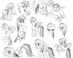 Size: 2127x1691 | Tagged: safe, artist:nimaru, rainbow dash, human, g4, sketch