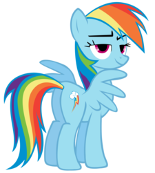 Size: 848x941 | Tagged: safe, edit, rainbow dash, pegasus, pony, bedroom eyes, butt, female, inverted mouth, looking at you, mare, plot, simple background, solo, transparent background, vector