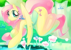 Size: 1417x1000 | Tagged: dead source, safe, artist:iopichio, fluttershy, dragonfly, insect, pegasus, semi-anthro, g4, arm hooves, delicious flat chest, female, flattershy, solo