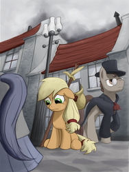 Size: 976x1300 | Tagged: safe, artist:bakuel, applejack, g4, manehattan