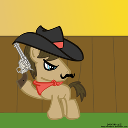 Size: 1000x1000 | Tagged: safe, artist:invidlord, sheriff silverstar, earth pony, pony, g4, colt, evil counterpart, fence, grass, solo