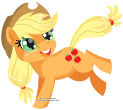 Size: 601x538 | Tagged: safe, artist:miss-glitter, applejack, earth pony, pony, g4, cute, female, solo