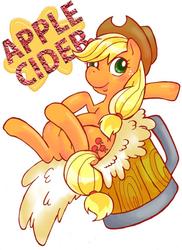 Size: 709x974 | Tagged: safe, artist:ozu, applejack, earth pony, pony, g4, cider, female, solo