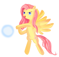 Size: 1224x1179 | Tagged: safe, artist:pklove-chan, fluttershy, pony, ask saiyan fluttershy, g4, bipedal, crossover, dragon ball, female, simple background, solo