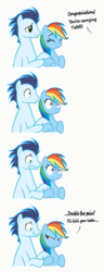 Size: 4833x12567 | Tagged: safe, artist:kumkrum, artist:rainbowplasma, rainbow dash, soarin', g4, absurd resolution, angry, colored, comic, death threat, eyes closed, female, frown, glare, grin, gritted teeth, hormones, male, mood swing, nervous, ouch, preggo dash, pregnant, scared, ship:soarindash, shipping, smiling, straight, this will end in pain, twins, wide eyes