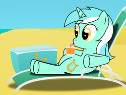 Size: 800x600 | Tagged: safe, artist:therecliner27, lyra heartstrings, pony, g4, beach, solo