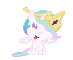 Size: 527x432 | Tagged: safe, artist:bugglelugs, princess celestia, alicorn, pony, g4, female, foal, solo, young