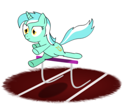 Size: 700x600 | Tagged: safe, artist:therecliner27, lyra heartstrings, pony, unicorn, g4, bipedal, female, human behavior, hurdles, mare, running, simple background, solo, transparent background