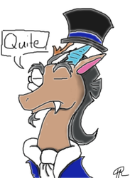 Size: 1233x1687 | Tagged: safe, artist:cordaxir, discord, g4, hat, monocle, monocle and top hat, quite, top hat