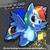 Size: 777x777 | Tagged: source needed, useless source url, safe, artist:oze, rainbow dash, pegasus, pony, g4, female, flying, japanese, looking at you, mare, solo, spread wings, wings