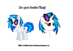 Size: 840x589 | Tagged: safe, dj pon-3, vinyl scratch, g4, question, text