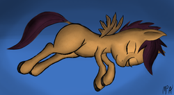 Size: 1989x1090 | Tagged: safe, artist:mostlyponyart, scootaloo, g4, added wings, sleeping